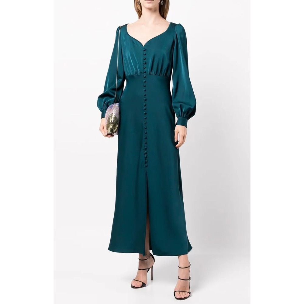 NWT Sachin & Babi Amy Satin Midi Dress Green Size 4 $495
